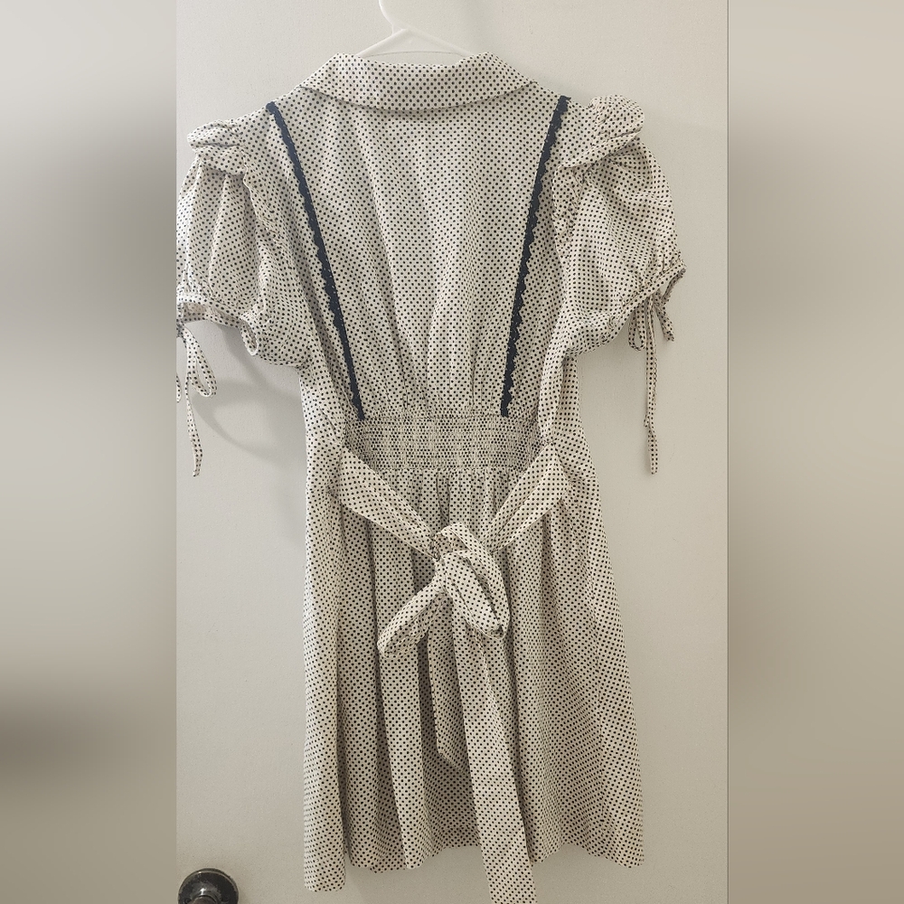 Free People Polka Dot Ruffle Sleeve Dress, Size Small Petite, Cotton. - Picture 6 of 9